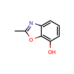 Chemical structure of 2-Methylbenzoxazol-7-ol , CAS 177478-19-2, AChemBlock AD276494