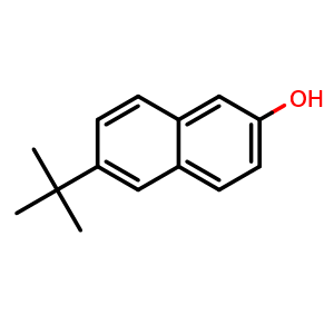 Chemical structure of 6-(tert-Butyl)-2-naphthol , CAS 1081-32-9, AChemBlock AD276495