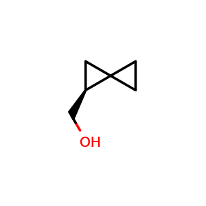 Chemical structure of (S)-Spiro[2.2]pentan-1-ylmethanol , CAS 374930-15-1, AChemBlock AD276496
