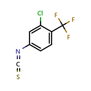 Chemical structure of 3-Chloro-4-(trifluoromethyl)phenyl Isothiocyanate , CAS 30613-71-9, AChemBlock AD276498