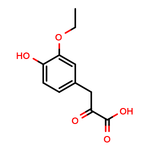 Chemical structure of 3-(3-Ethoxy-4-hydroxyphenyl)-2-oxopropanoic acid , CAS 953750-12-4, AChemBlock AD276501