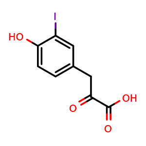 Chemical structure of 3-(4-Hydroxy-3-iodophenyl)-2-oxopropanoic acid , CAS 14449-07-1, AChemBlock AD276503