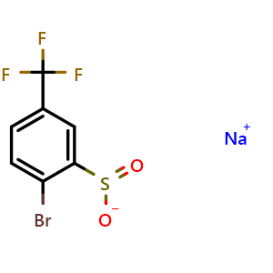 Chemical structure of Sodium 2-Bromo-5-(trifluoromethyl)benzenesulfinate , CAS 1233506-14-3, AChemBlock AD276513