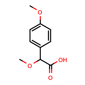 Chemical structure of 2-Methoxy-2-(4-methoxyphenyl)acetic acid , CAS 130895-82-8, AChemBlock AD276522