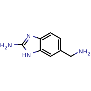Chemical structure of 6-(Aminomethyl)-1H-benzo[d]imidazol-2-amine , CAS 1392002-63-9, AChemBlock AD276532