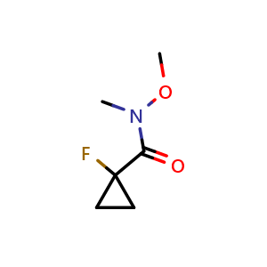 Chemical structure of 1-Fluoro-N-methoxy-N-methylcyclopropanecarboxamide , CAS 1658454-48-8, AChemBlock AD276539
