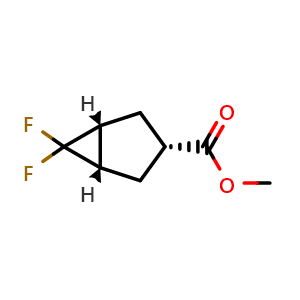 Chemical structure of Methyl (1R,3r,5S)-rel-6,6-difluorobicyclo[3.1.0]hexane-3-carboxylate , CAS 3019983-19-5, AChemBlock AD276544
