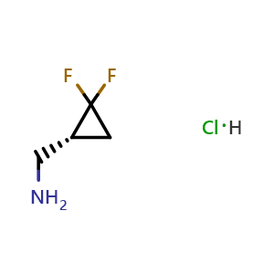 Chemical structure of (R)-(2,2-Difluorocyclopropyl)methanamine hydrochloride , CAS 2514650-76-9, AChemBlock AD276551
