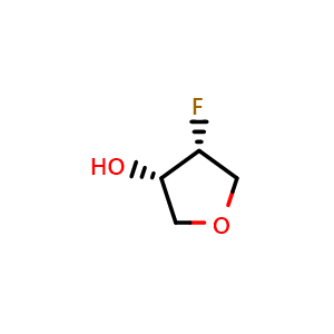 Chemical structure of cis-4-Fluorotetrahydrofuran-3-ol , CAS 1904093-85-1, AChemBlock AD276555