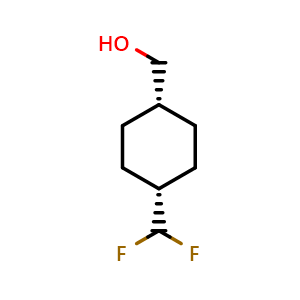 Chemical structure of [cis-4-(Difluoromethyl)cyclohexyl]methanol , CAS 2989708-90-7, AChemBlock AD276563