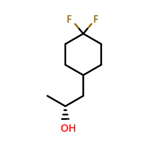 Chemical structure of (R)-1-(4,4-Difluorocyclohexyl)-2-propanol , CAS 2227767-47-5, AChemBlock AD276566