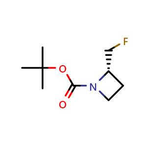 Chemical structure of (S)-1-Boc-2-(fluoromethyl)azetidine , CAS 791614-72-7, AChemBlock AD276572