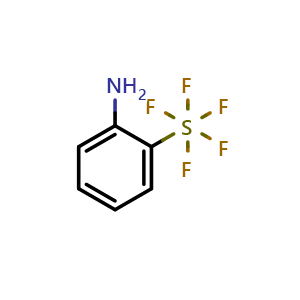 Chemical structure of 2-(Pentafluoro-lambda6-sulfanyl)aniline , CAS 1246998-10-6, AChemBlock AD276590