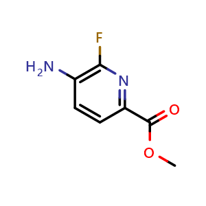 Chemical structure of Methyl 5-amino-6-fluoropyridine-2-carboxylate , CAS 1805876-43-0, AChemBlock AD276597