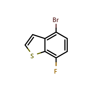 Chemical structure of 4-Bromo-7-fluorobenzo[b]thiophene , CAS 360576-07-4, AChemBlock AD276598