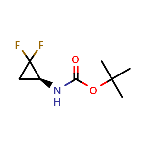 Chemical structure of (S)-N-Boc-2,2-difluorocyclopropanamine , CAS 2752242-49-0, AChemBlock AD276605