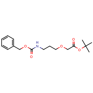 Chemical structure of tert-Butyl 2-[3-(Cbz-amino)propoxy]acetate , CAS 2904551-60-4, AChemBlock AD276606