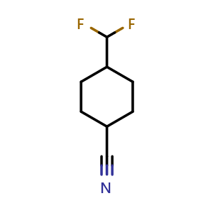 Chemical structure of 4-(Difluoromethyl)cyclohexanecarbonitrile , CAS 2114456-39-0, AChemBlock AD276609