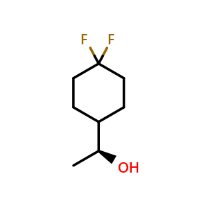 Chemical structure of (S)-1-(4,4-Difluorocyclohexyl)ethanol , CAS 2227828-44-4, AChemBlock AD276616