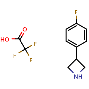 Chemical structure of 3-(4-Fluorophenyl)azetidine trifluoroacetate , CAS 1392434-90-0, AChemBlock AD276617