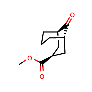 Chemical structure of Methyl endo-9-oxobicyclo[3.3.1]nonane-3-carboxylate , CAS 22262-61-9, AChemBlock AD276629