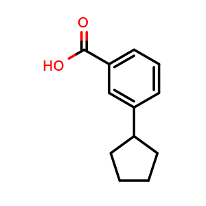 Chemical structure of 3-Cyclopentylbenzoic acid , CAS 19920-79-7, AChemBlock AD276638