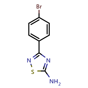 Chemical structure of 3-(4-Bromophenyl)-1,2,4-thiadiazol-5-amine , CAS 1153976-85-2, AChemBlock AD276639