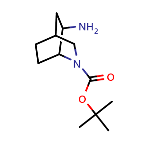 Chemical structure of 2-Boc-2-azabicyclo[2.2.2]octan-6-amine , CAS 1357352-04-5, AChemBlock AD276642
