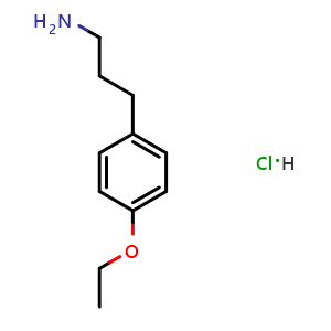 Chemical structure of 3-(4-Ethoxyphenyl)-1-propanamine hydrochloride , CAS 36397-52-1, AChemBlock AD276648