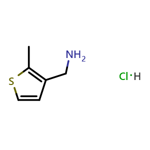 Chemical structure of (2-Methyl-3-thienyl)methanamine hydrochloride , CAS 2172496-26-1, AChemBlock AD276652
