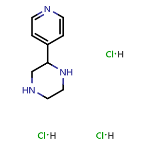 Chemical structure of 2-(4-Pyridyl)piperazine trihydrochloride , CAS 2990877-86-4, AChemBlock AD276666
