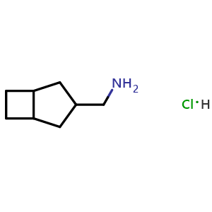 Chemical structure of Bicyclo[3.2.0]heptan-3-ylmethanamine hydrochloride , CAS 2994954-94-6, AChemBlock AD276668
