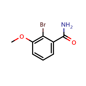 Chemical structure of 2-Bromo-3-methoxybenzamide , CAS 1261571-70-3, AChemBlock AD276677
