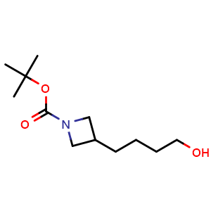 Chemical structure of 4-(1-Boc-azetidin-3-yl)-1-butanol , CAS 911362-84-0, AChemBlock AD276683