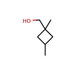 Chemical structure of (1,3-Dimethylcyclobutyl)methanol , CAS 1708267-97-3, AChemBlock AD276684