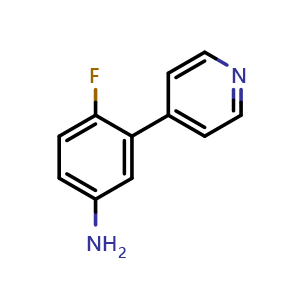 Chemical structure of 4-Fluoro-3-(4-pyridyl)aniline , CAS 154716-47-9, AChemBlock AD276687