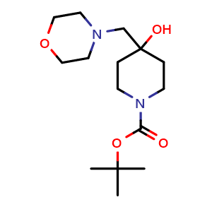 Chemical structure of 1-Boc-4-(morpholinomethyl)piperidin-4-ol , CAS 885617-46-9, AChemBlock AD276689