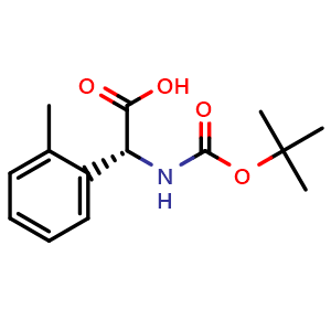 Chemical structure of (R)-2-(Boc-amino)-2-(o-tolyl)acetic acid , CAS 1228565-65-8, AChemBlock AD276693