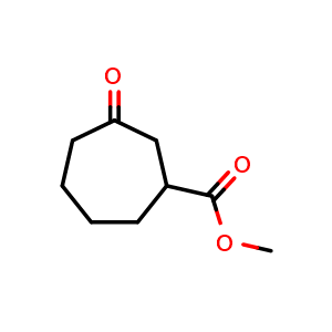 Chemical structure of Methyl 3-oxocycloheptanecarboxylate , CAS 37746-13-7, AChemBlock AD276697