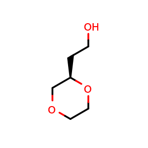 Chemical structure of (R)-2-(1,4-Dioxan-2-yl)ethanol , CAS 934346-69-7, AChemBlock AD276710