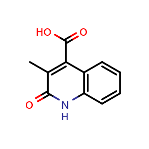 Chemical structure of 3-Methyl-2-oxo-1,2-dihydroquinoline-4-carboxylic acid , CAS 6625-08-7, AChemBlock AD276716