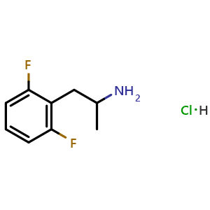 Chemical structure of 1-(2,6-Difluorophenyl)-2-propanamine hydrochloride , CAS 1181458-98-9, AChemBlock AD276719
