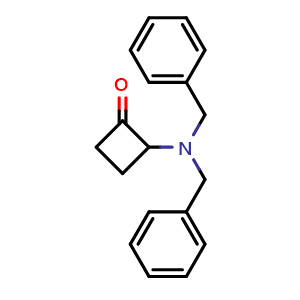 Chemical structure of 2-(Dibenzylamino)cyclobutanone , CAS 95588-06-0, AChemBlock AD276726