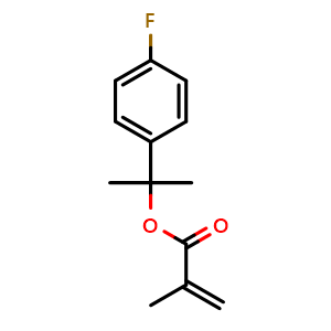 Chemical structure of 2-(4-Fluorophenyl)-2-propyl methacrylate , CAS 1429050-20-3, AChemBlock AD276728