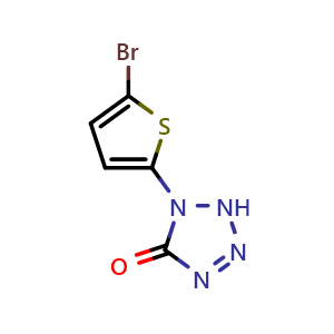 Chemical structure of 1-(5-Bromo-2-thienyl)-1H-tetrazol-5(2H)-one , CAS 2851864-82-7, AChemBlock AD276729