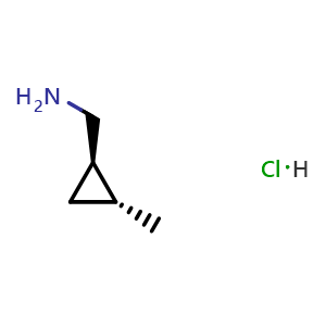 Chemical structure of (trans-2-Methylcyclopropyl)methanamine hydrochloride , CAS 1951441-25-0, AChemBlock AD276732