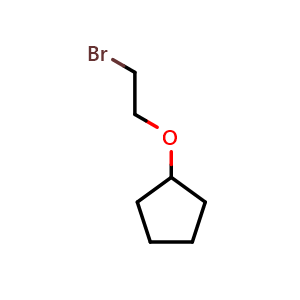 Chemical structure of (2-Bromoethoxy)cyclopentane , CAS 131666-02-9, AChemBlock AD276735