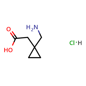 Chemical structure of 2-[1-(Aminomethyl)cyclopropyl]acetic acid hydrochloride , CAS 1909314-12-0, AChemBlock AD276737