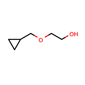 Chemical structure of 2-(Cyclopropylmethoxy)ethanol , CAS 56988-03-5, AChemBlock AD276740