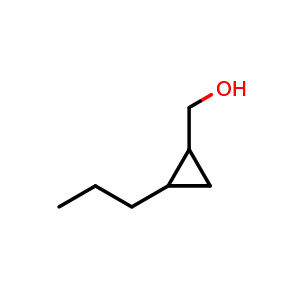 Chemical structure of (2-Propylcyclopropyl)methanol , CAS 174063-02-6, AChemBlock AD276751